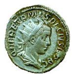 monnaie de Decius frappée en 251 (Mancey)
