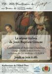 Affiche de la conférence du 19 juin 2025 "Le séjour italien de Jean-Baptiste Greuze" par Antoine Chatelain