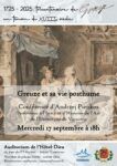 Affiche de la conférence du 17 septembre 2025 "Greuze et sa vie posthume" par Andrzej Pienkos