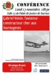 Affiche de la conférence SAAST du 17 novembre 2025 "Gabriel Voisin, l'aviateur-constructeur cher aux Tournugeois"